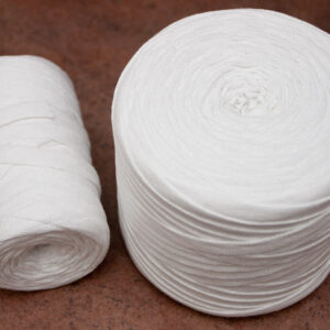 white cotton yarn - knitted tube
