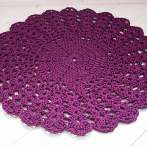 bordo red crochet doily rug